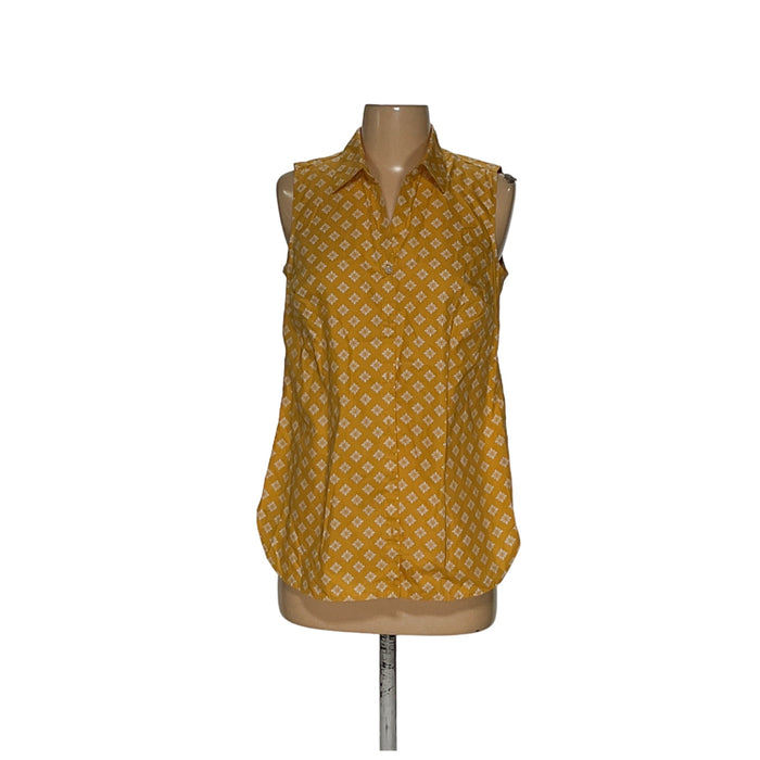 Lands' End Yellow Button-Up Top - Women's Size 4