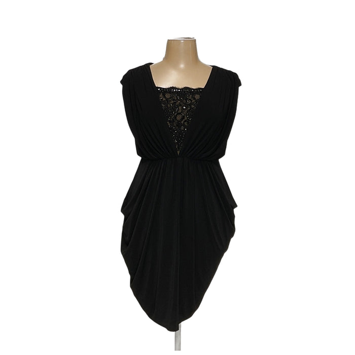 Adrianna Papell Black A-Line Dress Size 12