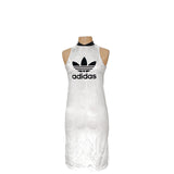 adidas White Shift Midi Dress XS
