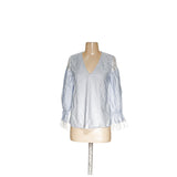 ZARA Blue Cotton Canvas Blouse