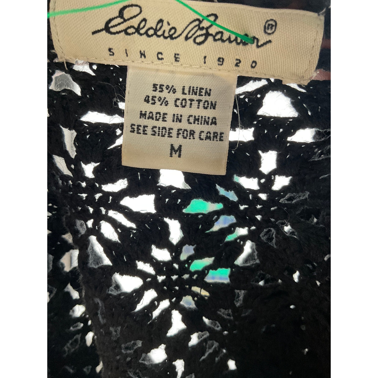 Eddie Bauer Black Linen Cardigan