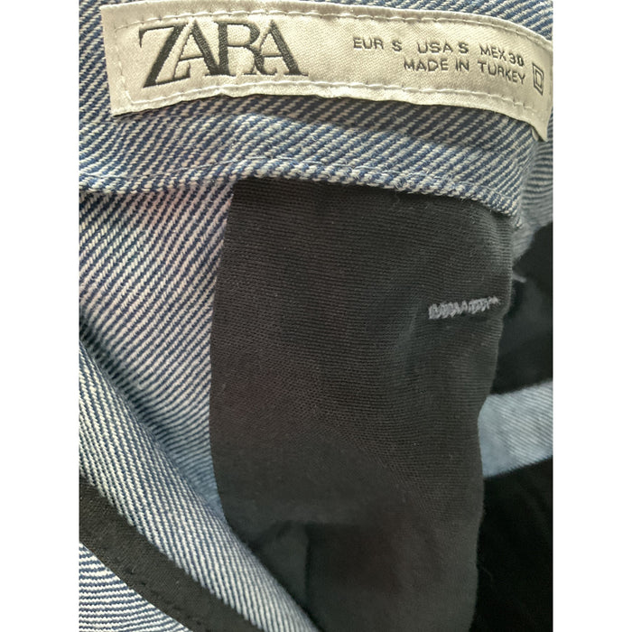 ZARA Blue Cotton Bermuda Shorts for Men