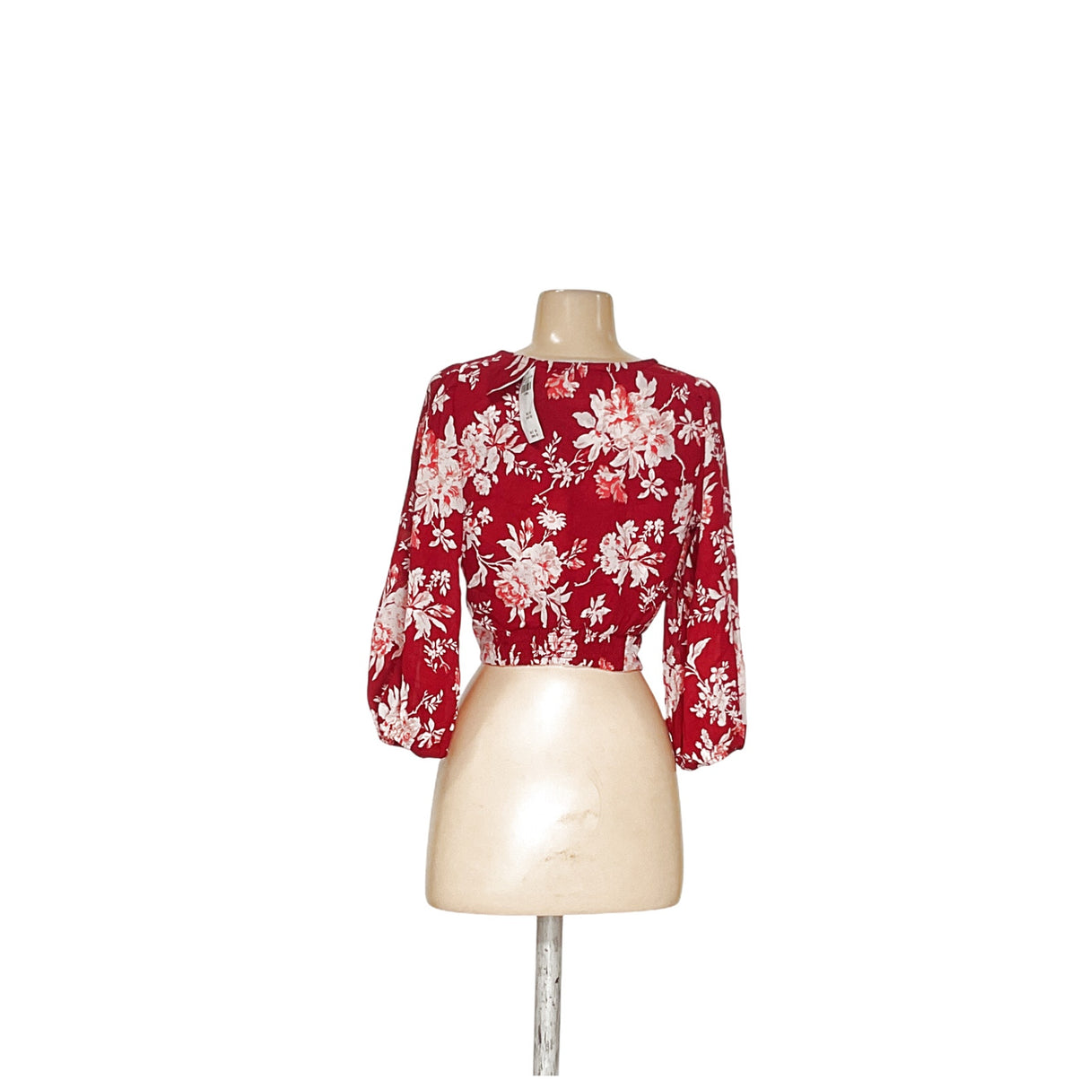 A&F Red Floral Chiffon Blouse