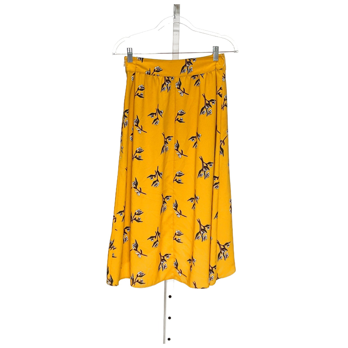 LOFT Yellow Floral Wrap Skirt