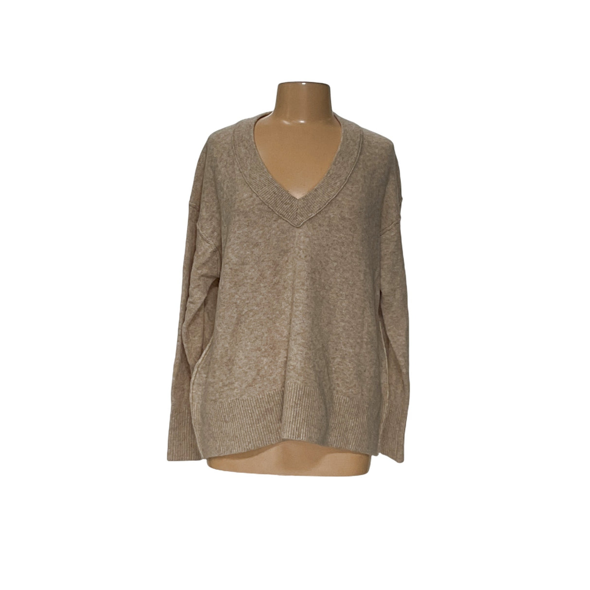 Aerie Beige Henley Sweater XS