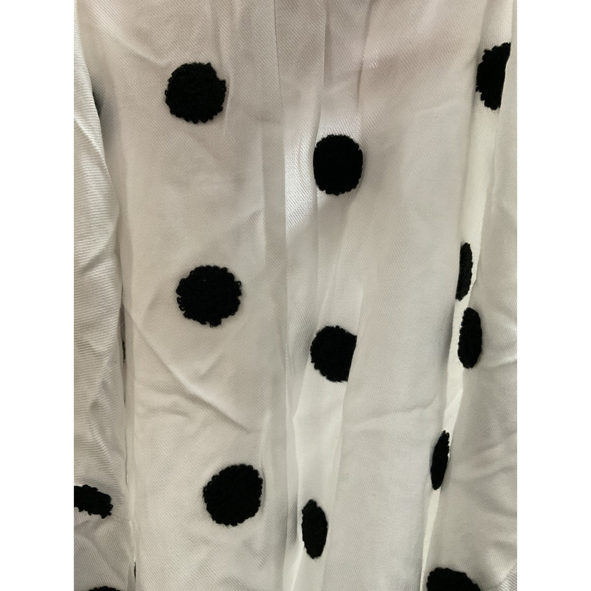 ZARA White Polka Dot Button-up Shirt, Size M