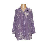 Catherines Purple Plaid Button-Up Top