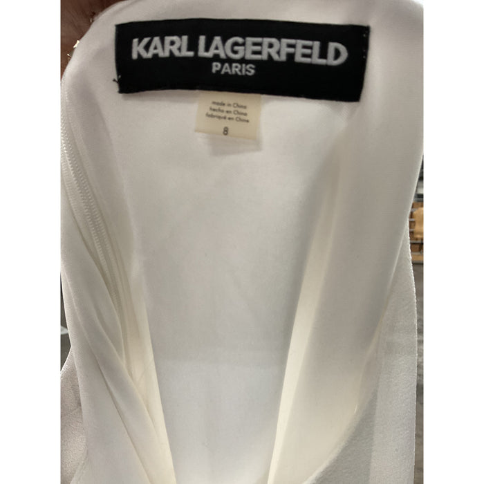 Karl Lagerfeld White A-Line Midi Dress