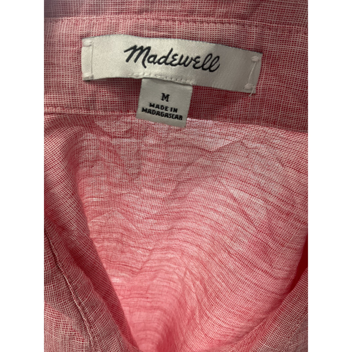 Madewell Red Cotton Button-Up Top M