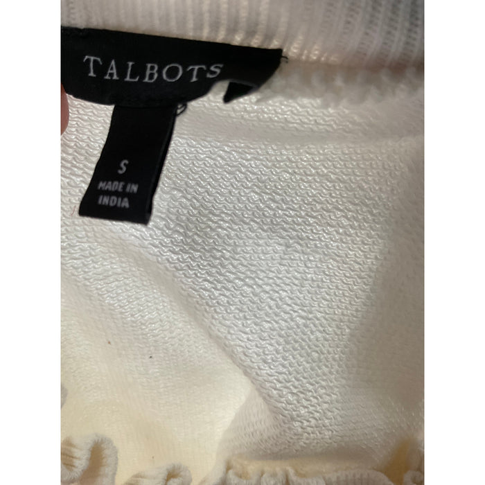 Talbots White Cotton Pullover Sweater - Women's Size S