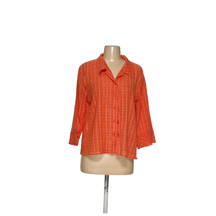 Habitat Women's Orange Button-Up Top