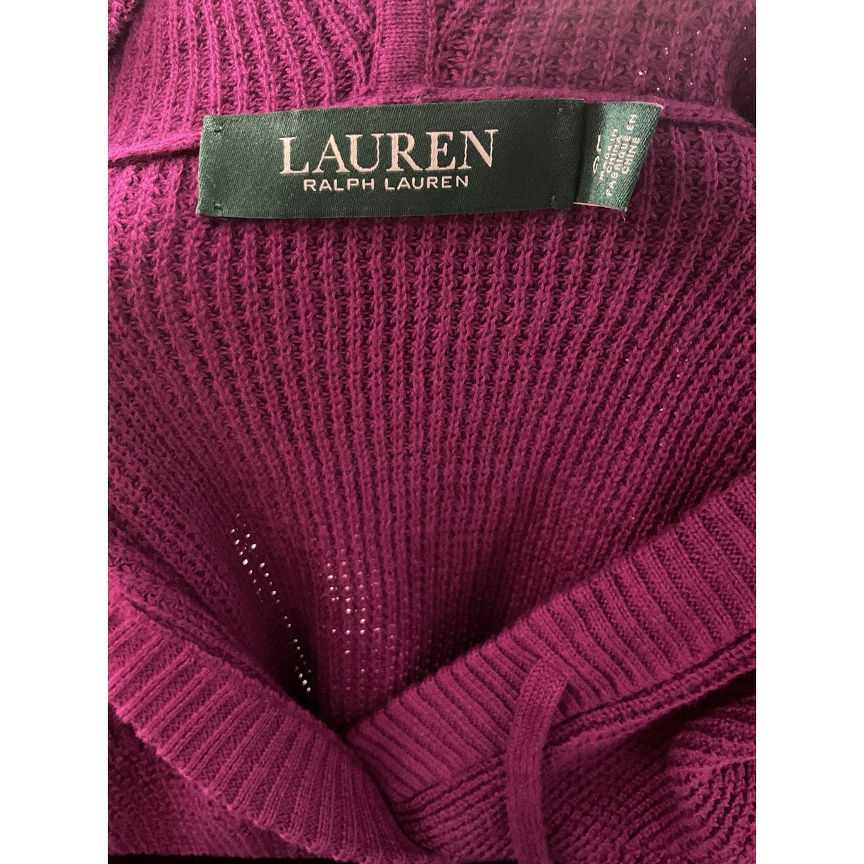 Lauren Ralph Lauren Purple Cotton Pullover Sweater - Women's L