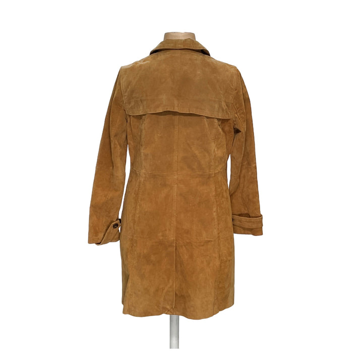 Isaac Mizrahi Brown Leather Overcoat - Size 12