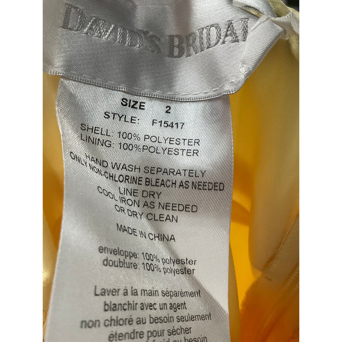 David's Bridal Yellow Maxi Dress - Women's Size 2