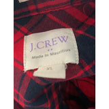 J. Crew Red Plaid Cotton Button-Up XL