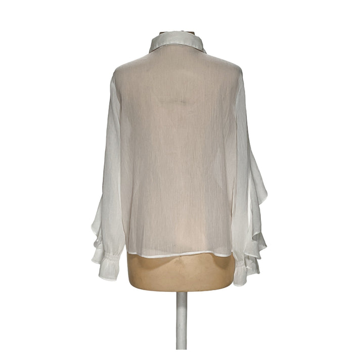 Soft Surroundings White Button-Up Top, Size L