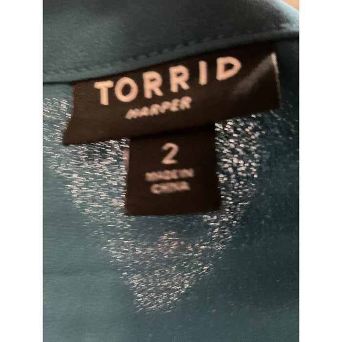 Torrid Blue Polyester Blouse (Size 2)