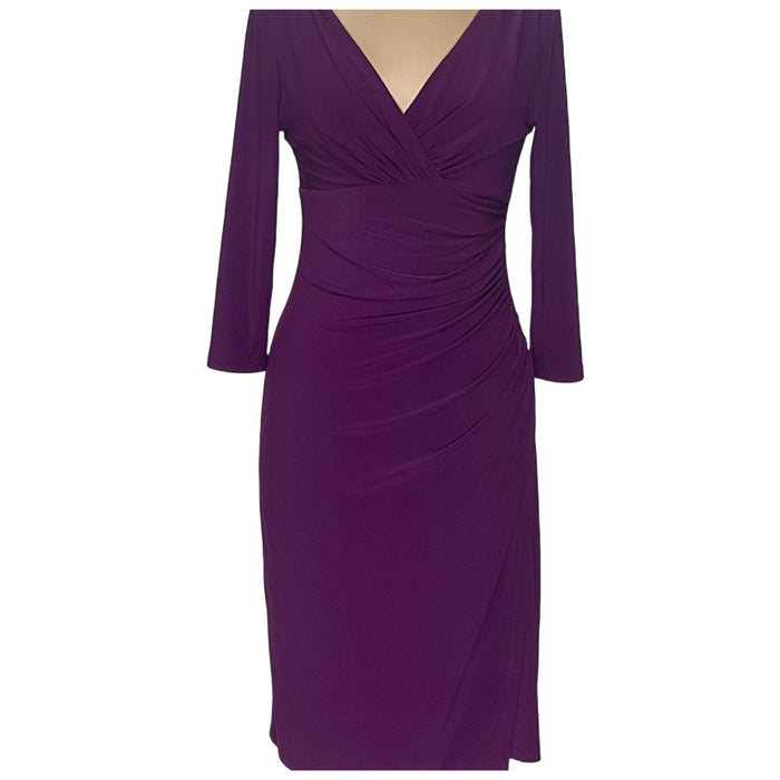 Lauren Ralph Lauren Purple A-Line Midi Dress Size 6