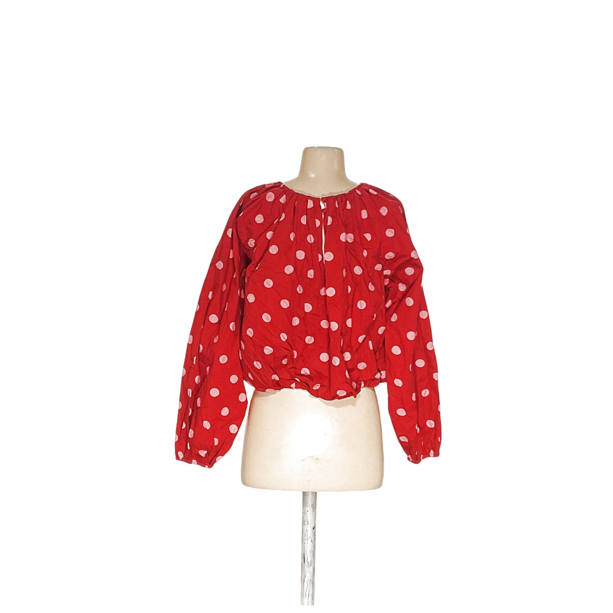 Maeve Orange Polka Dot Blouse - Size L