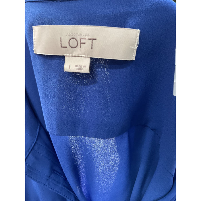 LOFT Blue Button-Up Top