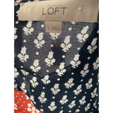 LOFT Black Chiffon Floral Blouse, Size L