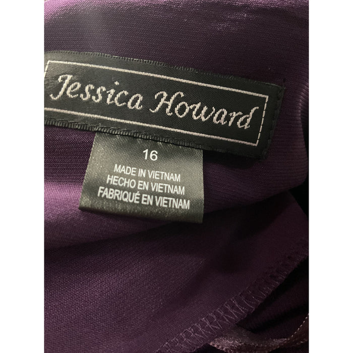 Jessica Howard Purple Plus Size Midi Dress