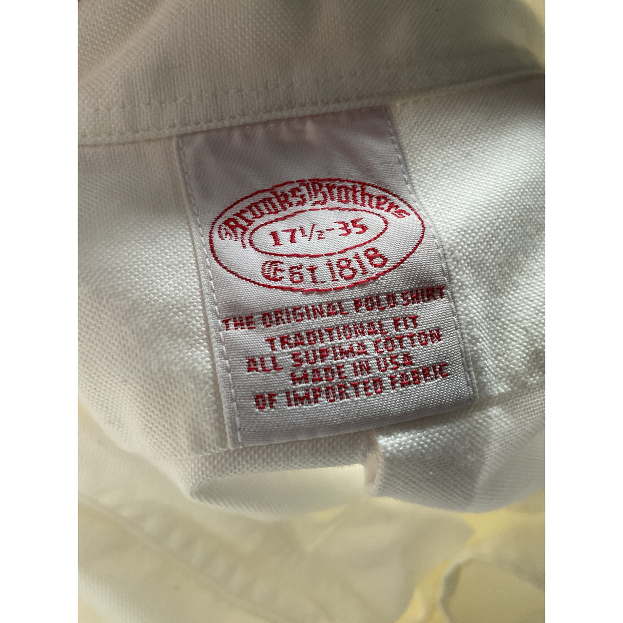 Brooks Brothers White Dress Shirt - 17.5