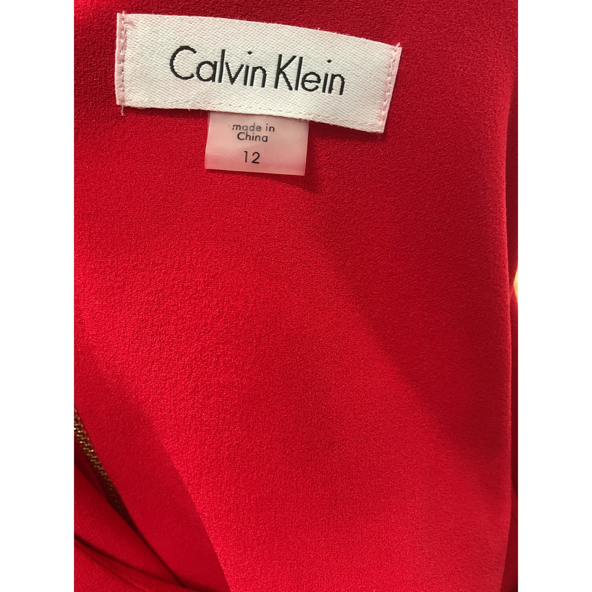 CK Red Midi Sheath Dress - Size 12