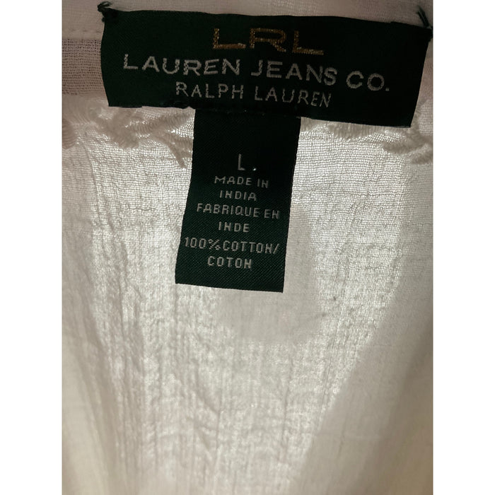 Ralph Lauren Women's White Cotton Blouse Size L