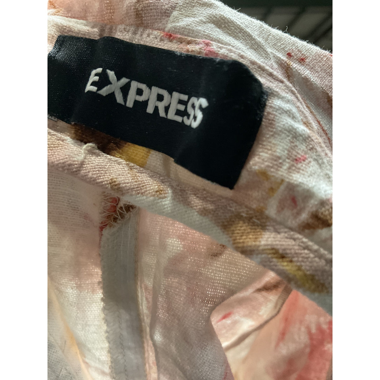 Express Multicolor Linen Mini Skirt