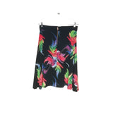 Carmen Marc Valvo Black Graphic Print A-Line Skirt