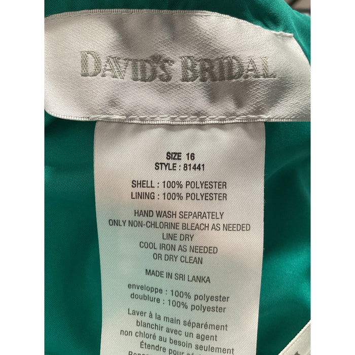 David's Bridal Green Maxi Dress, Size 16