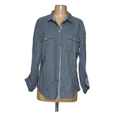 Women's Nautica Blue Cotton Button-Up Top