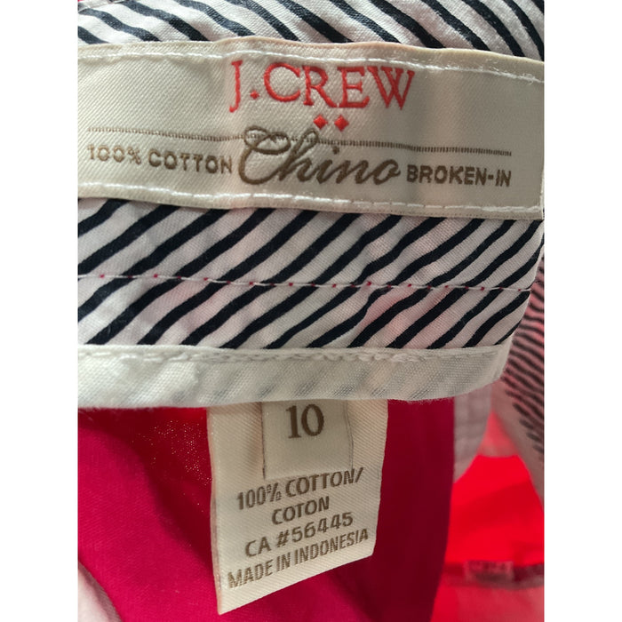 J. CREW Pink Sailor Shorts Size 10