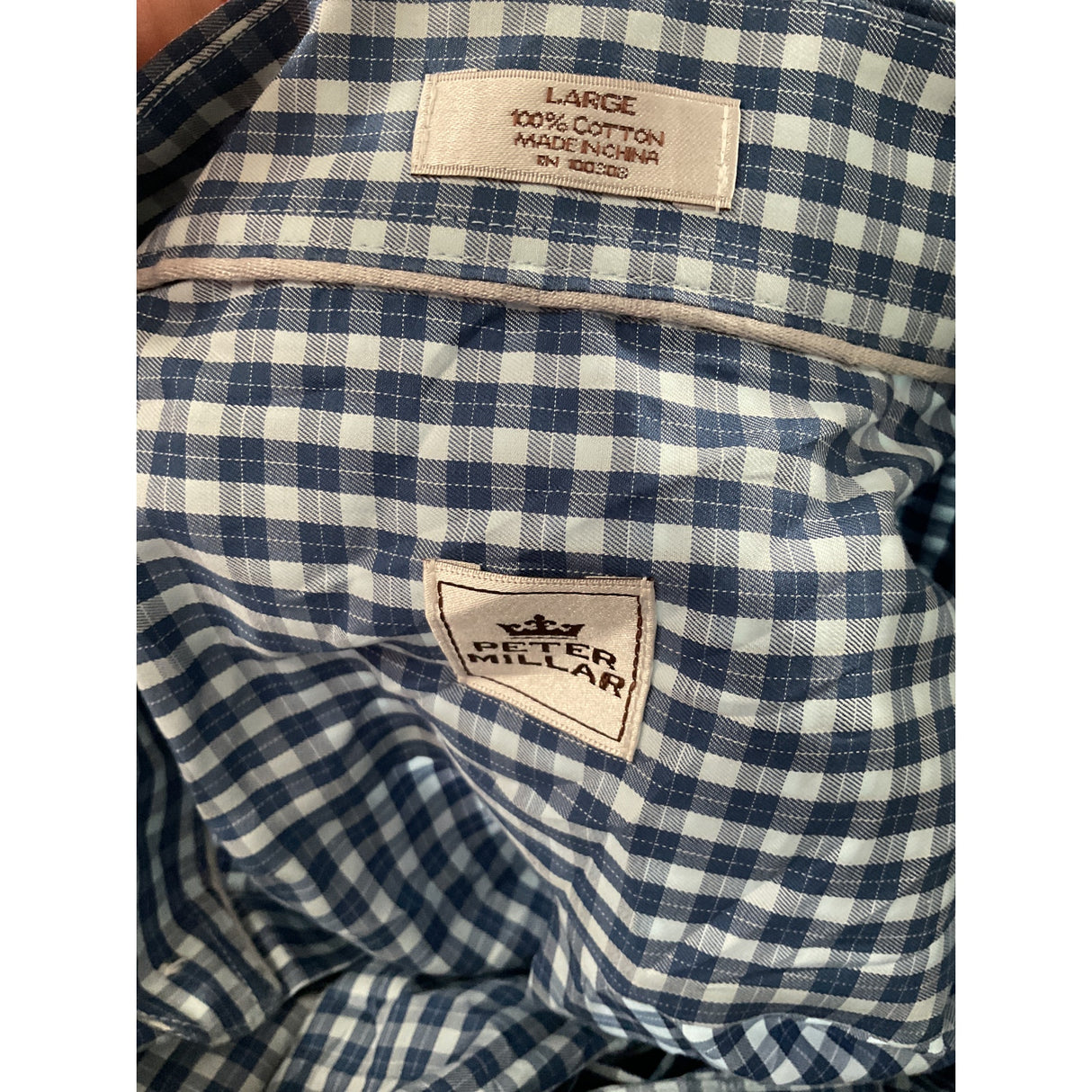 PETER MILLAR Blue Dress Shirt (L)