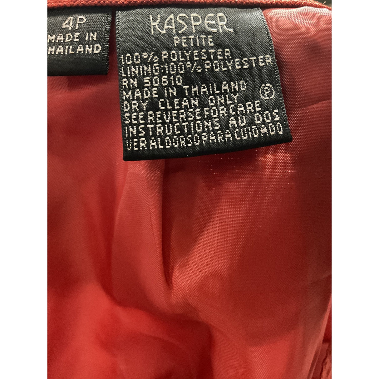 Kasper Orange A-Line Skirt - 4P, 100% Polyester