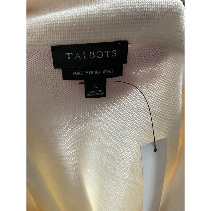 Talbots Beige Merino Wool Pullover Sweater - Women's L