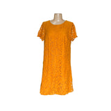 LOFT Yellow Nylon Midi Dress (Size 14)