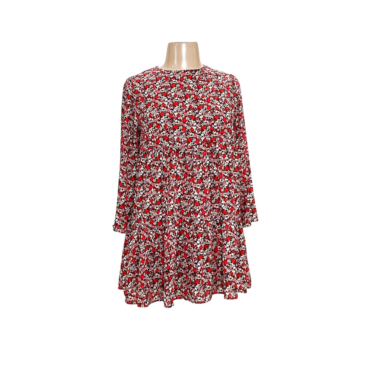 Sanctuary Red Floral A-Line Midi Dress