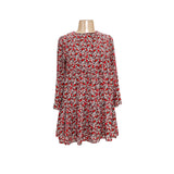 Sanctuary Red Floral A-Line Midi Dress