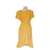 Calvin Klein Yellow Wrap Dress - Size 12