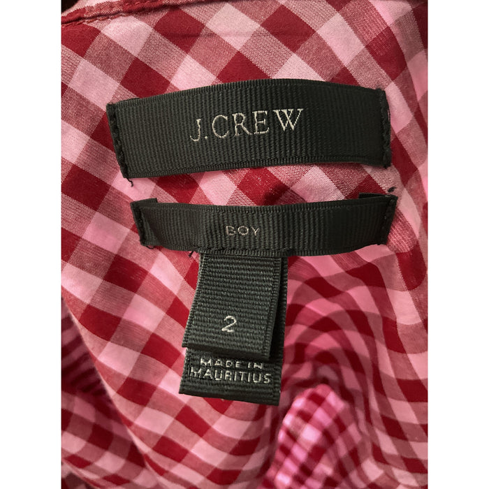 J. Crew Women's Red 100% Cotton Button-Up Top