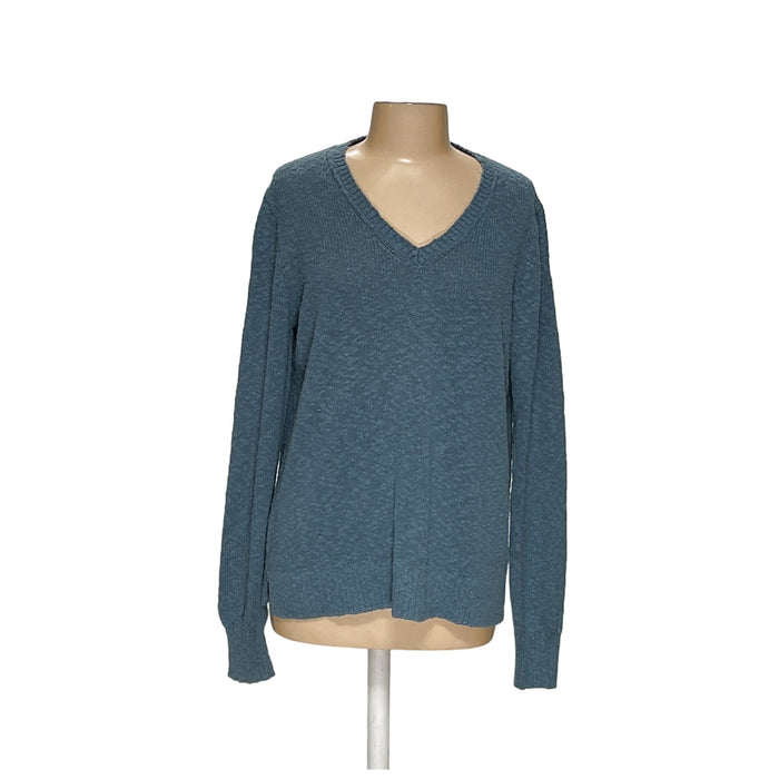 J. Crew Blue Henley Sweater Women's L