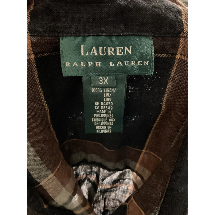 Lauren Ralph Lauren Women's Plus Multicolor Button-Up Top