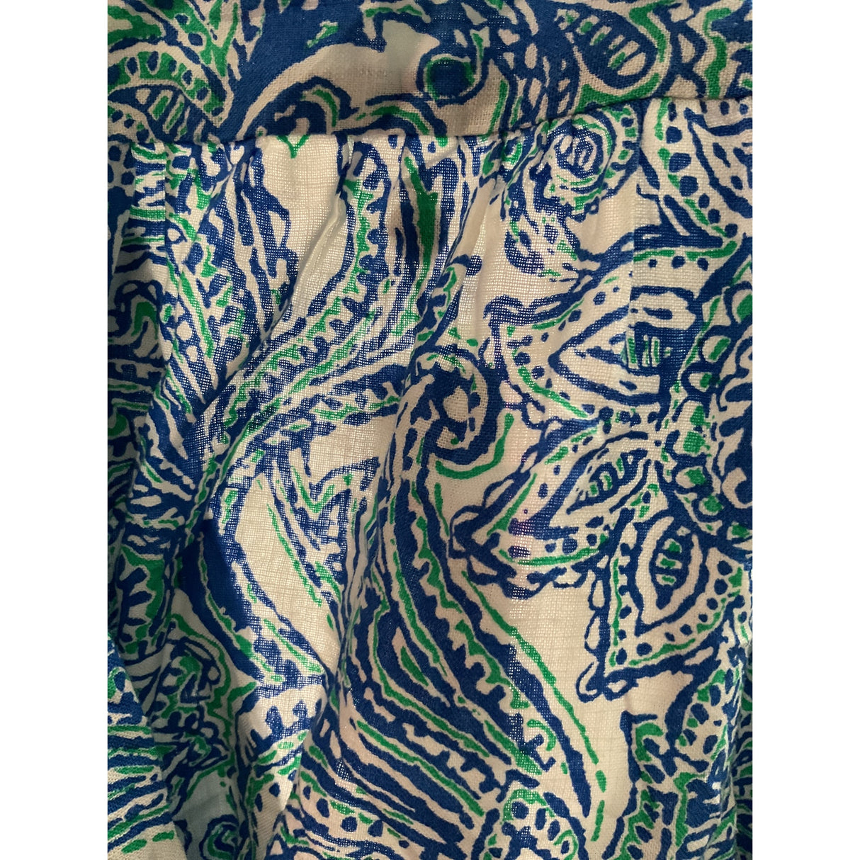 Jones New York Blue Paisley Linen Blouse