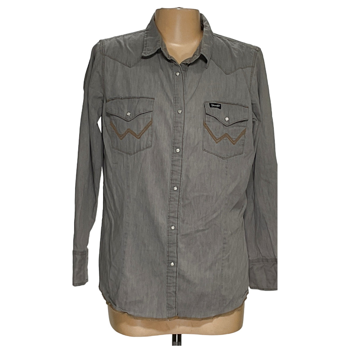 Wrangler Men's Gray Button-Up Shirt XL