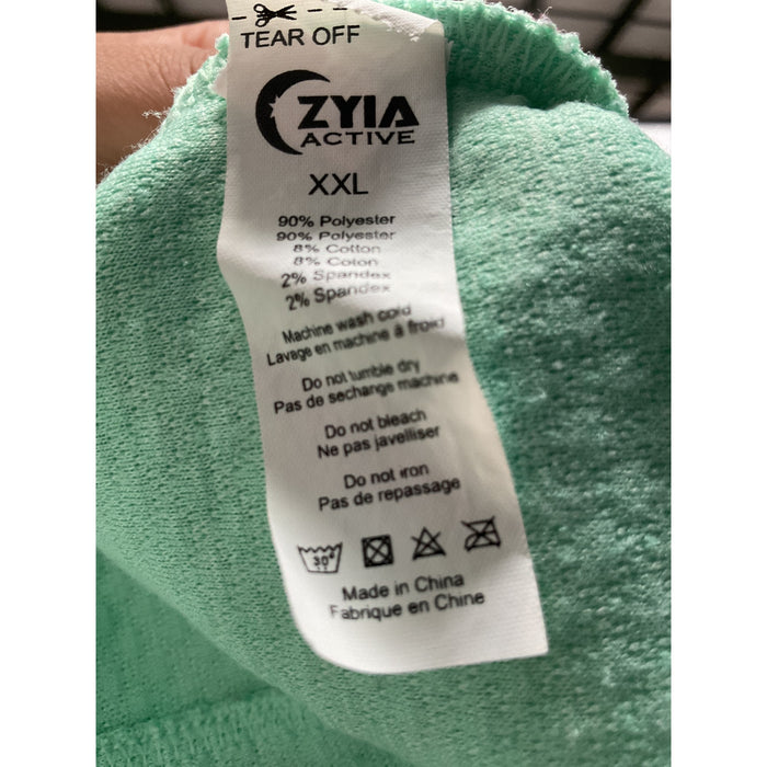 ZYIA Women's 2XL Green Cotton Henley Sweatshirt