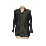 Green DKNY 100% Polyester Dress Shirt