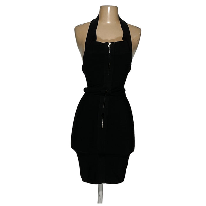 Bebe Black Bodycon Midi Dress - Size S