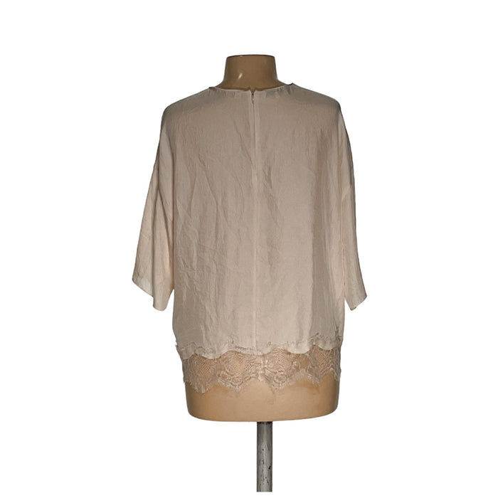 VINCE Cream Blouse - Women's L - Triacetate